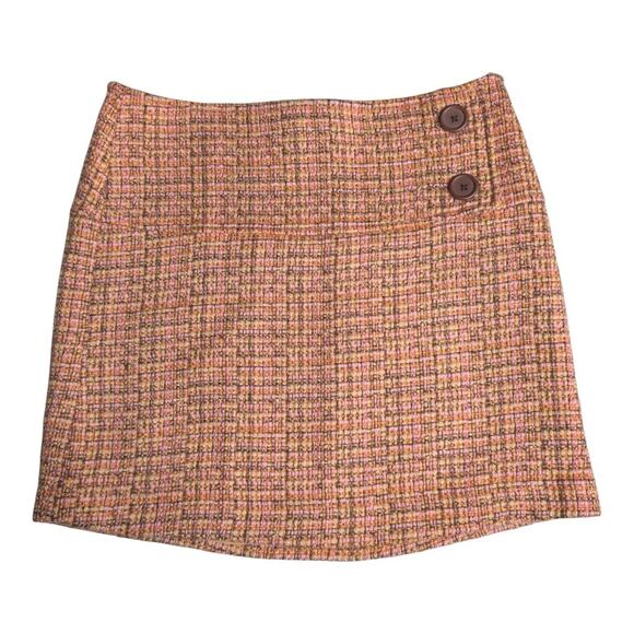 Moda Intl Y2K 90s Mulitcolor Tweed Plaid Clueless Preppy Classic Mini Skirt SZ 4 - Picture 1 of 6